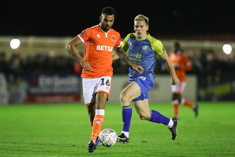 Tilt (left) was given a chance in League football with Blackpool (Aaron Chown/PA)