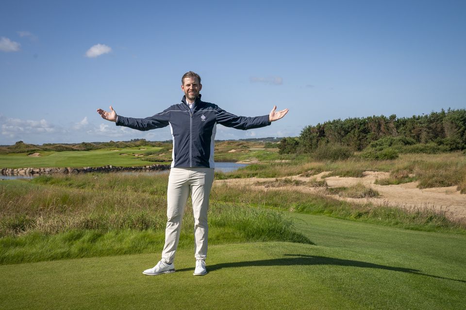 Eric Trump and his father broke ground at the site in the spring (Jane Barlow/PA)