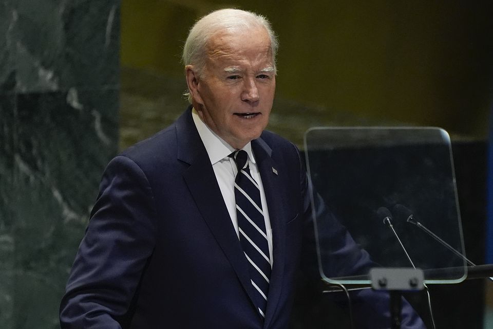 US President Joe Biden addresses the 79th session of the United Nations General Assembly (Julia Demaree Nikhinson/AP)