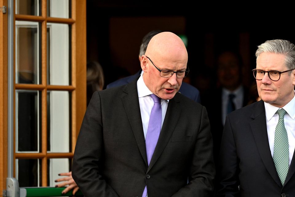 John Swinney, left, said he discussed the future of Grangemouth with Prime Minister Sir Keir Starmer (Andy Buchanan/PA)