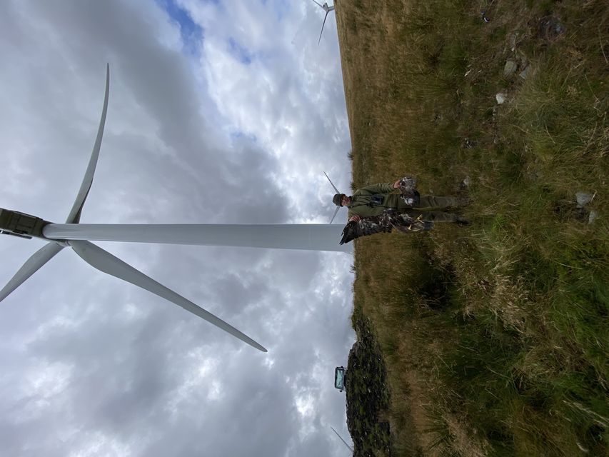 Sparky was found 15 metres from a turbine with his wing detached (South of Scotland Golden Eagle Project/PA)