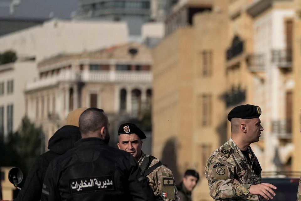 Army soldiers blocked a road that led to the parliament building in Beirut while politicians gathered to elect a president (Bilal Hussein)