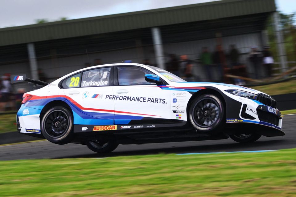 Colin Turkington in action in his Team BMW machine during the British Touring Car Championship event at Knockhill