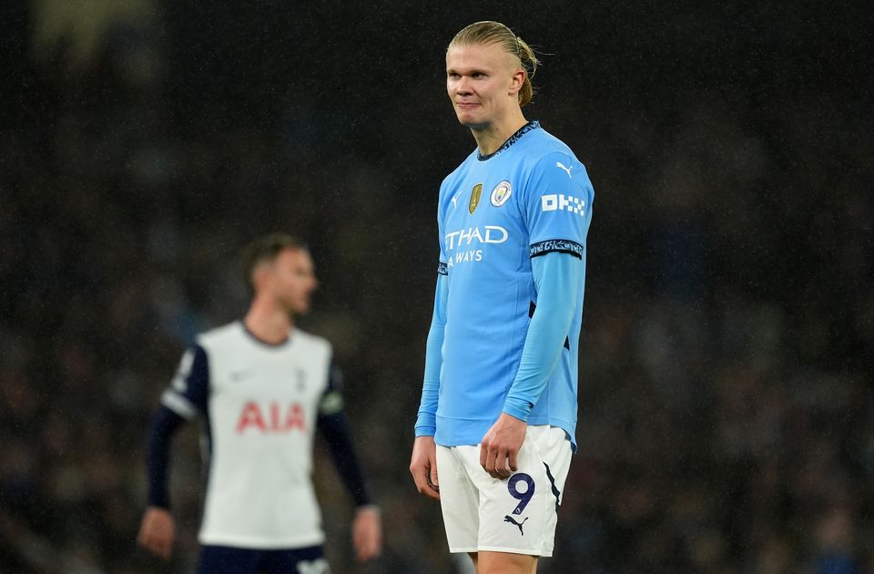 Haaland endured a frustrating afternoon against Spurs (Martin Rickett/PA)