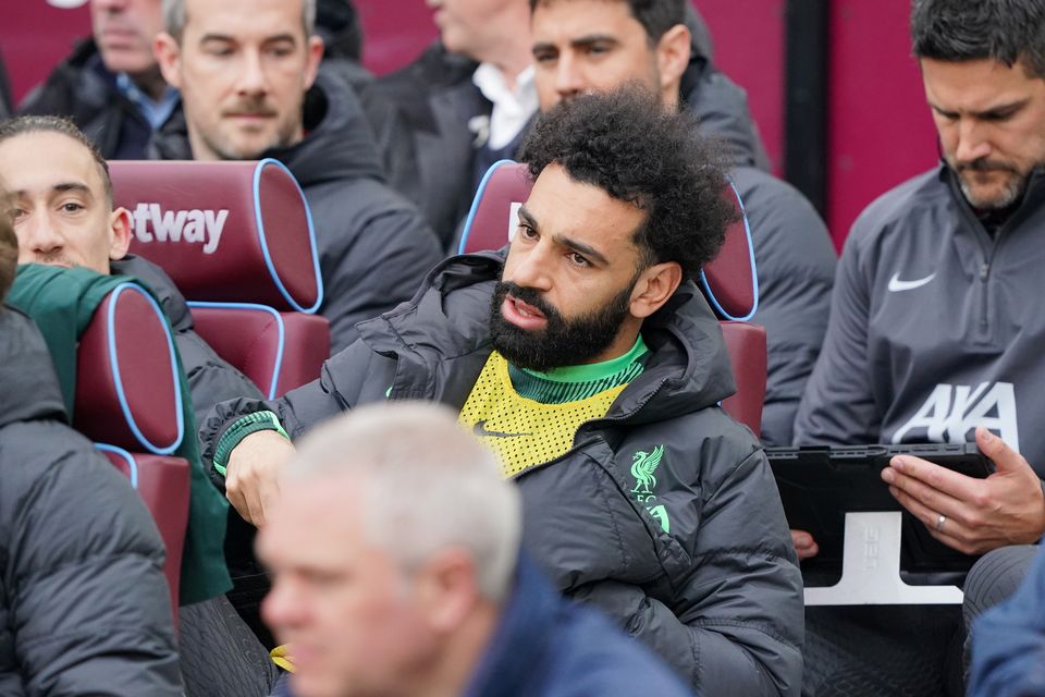 Mohamed Salah had to settle for a place on the bench (Jonathan Brady/PA)