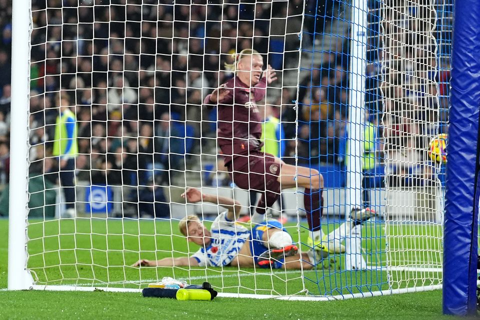 Erling Haaland put Manchester City ahead at Brighton (Adam Davy/PA)