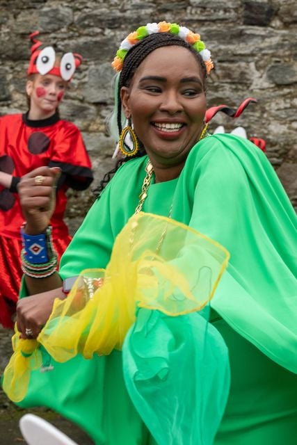 The parade was watched by thousands of spectators and was led by Derry City and Strabane District Council Mayor, Councillor Lilian Seenoi-Barr.  Picture Martin McKeown. 