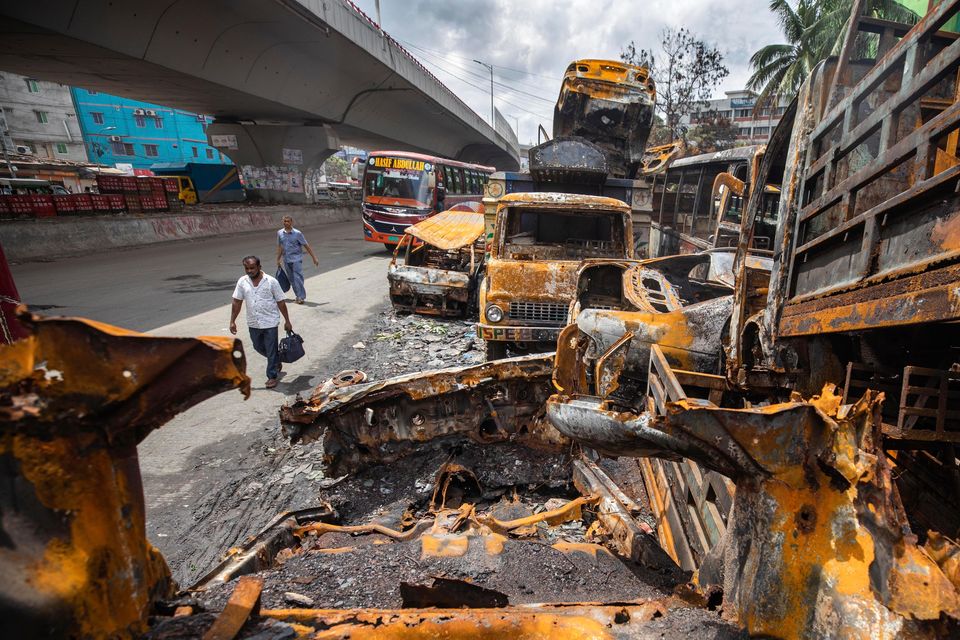 Unrest spread even after Ms Hasina resigned as prime minister (Rajib Dhar/AP)