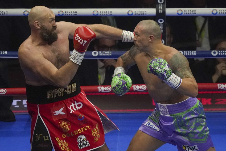 Tyson Fury and Oleksandr Usyk (Frank Augstein/AP)