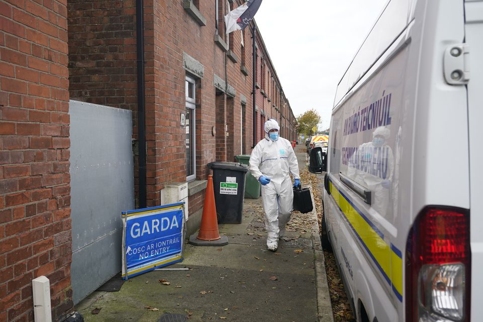 Gardai forensic officer searched a home in Dundalk, Co Louth (Niall Carson/PA)