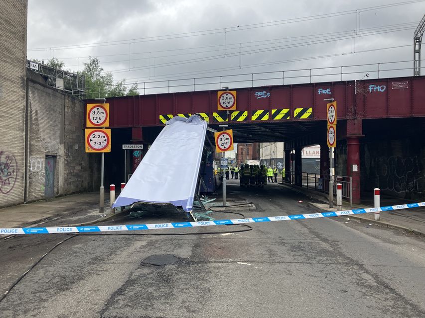 A double-decker bus hit the same bridge in May 2023 (Network Rail/PA)