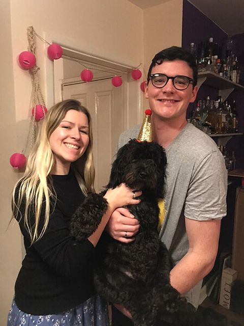 Laura and Eamonn Kinally with their six-year-old cockapoo Lola (RNLI)