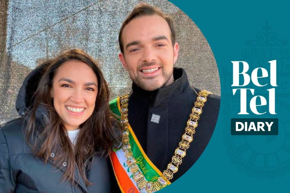 Belfast Lord Mayor Micky Murray with Alexandria Ocasio-Cortez