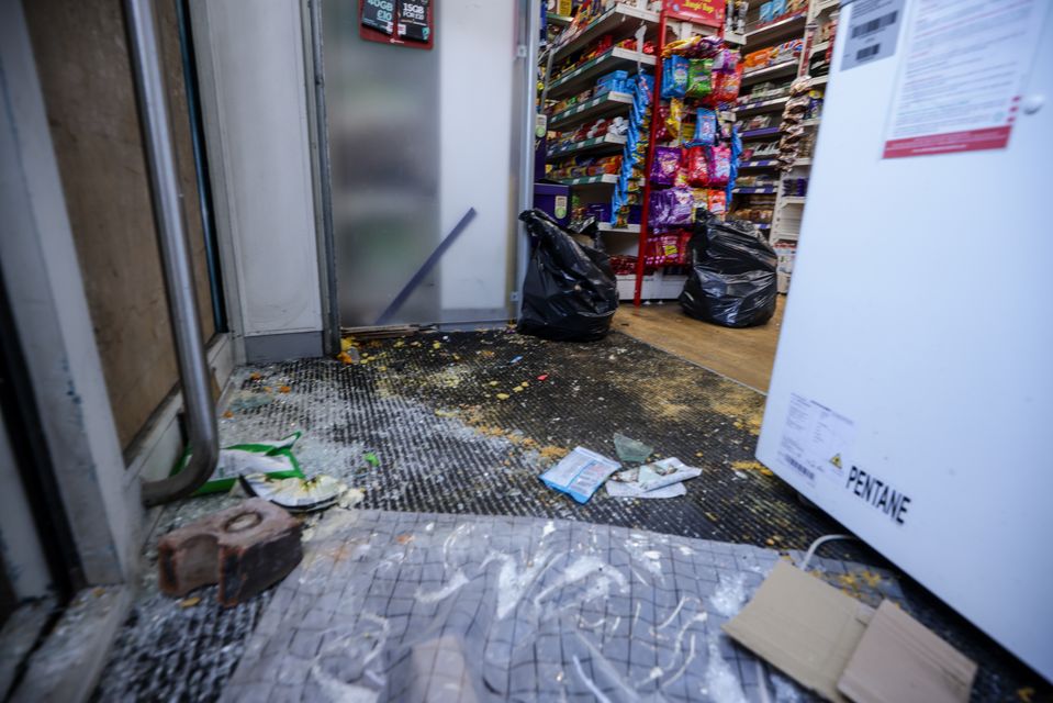 The Windsor Mini Mart on Windsor Road in Southport which was looted during violent protests (James Speakman/PA)