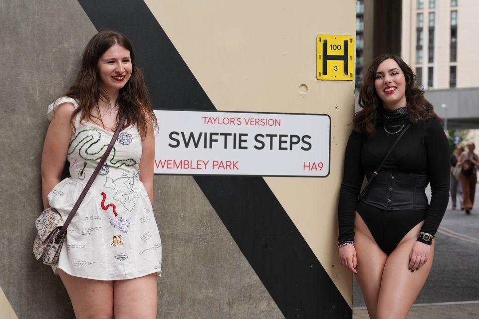 The Olympic Steps at the stadium were dubbed the Swiftie Steps and fans were sure to get a snap to mark the occasion (Lucy North/PA)