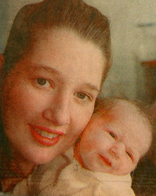 Erin as a baby with her mum Caroline