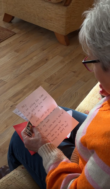 The advert shows an elderly woman reading a letter written by her husband before he died (Meagan Daley/PA)