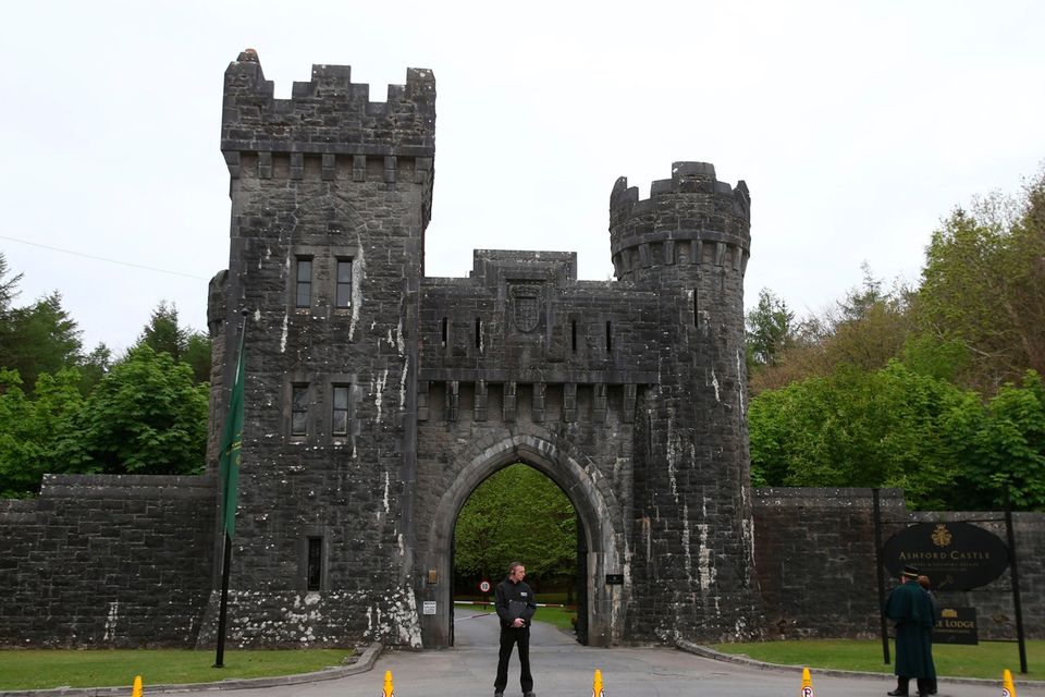 Security outside Ashford Castle in Co Mayo, where Golf star Rory McIlroy is to marry Erica Stoll. Pic Niall Carson/PA Wire