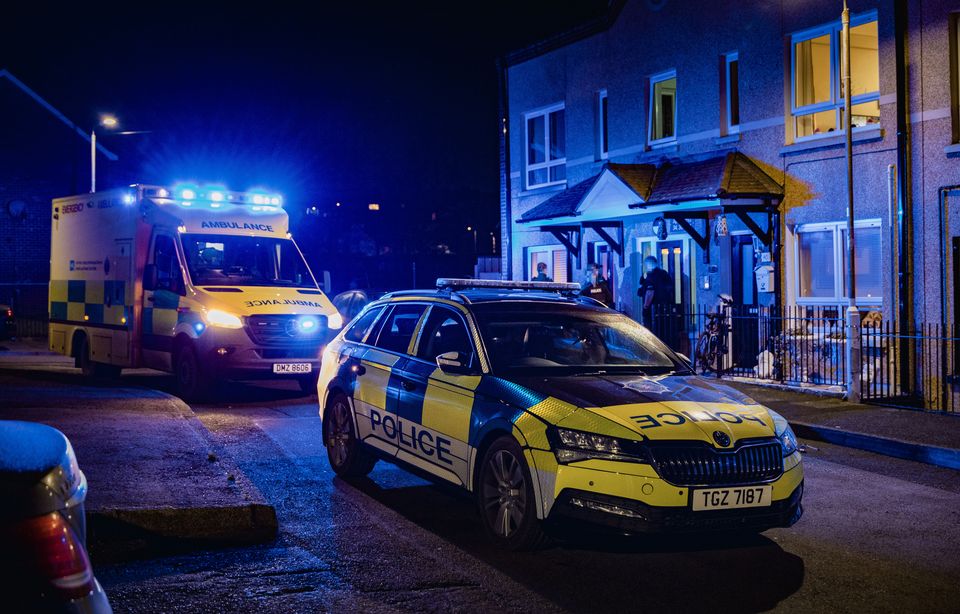 ARV teams deal with a stabbing incident in the South Link area of Andersonstown in west Belfast on January 2nd 2024 (Photo by Kevin Scott)
