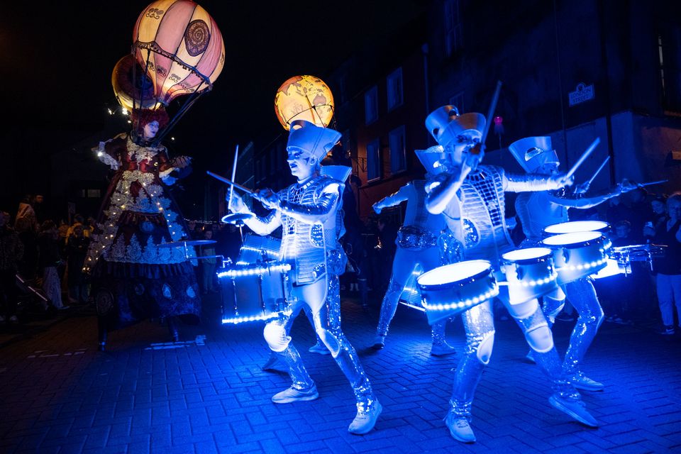 Drum band Spark performing at this year's festival.  Photo: Martin McKeown