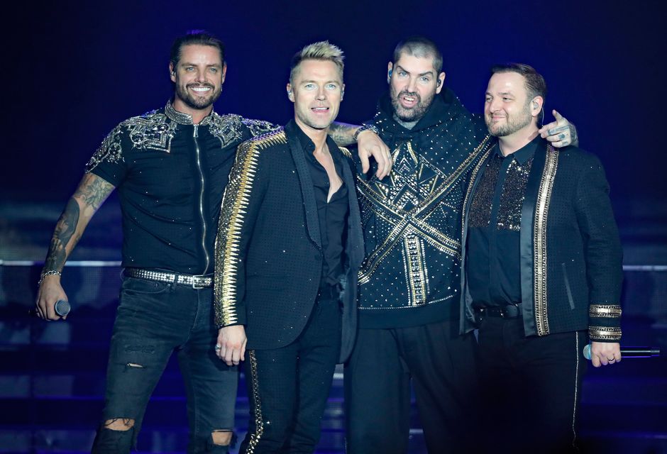 Keith, Ronan Keating, Shane Lynch and Mikey Graham in Boyzone (Niall Carson/PA Wire)