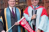 thumbnail: One of the one of the greatest Ryder Cup captains of all time is to be honoured at Queens University today (Thursday 10 December 2015).
Paul McGinley will be presented with the degree of Doctor of the University in recognition of his distinction in sport
Photographed with Paul is Professor Patrick JohnstonVice-Chancellor