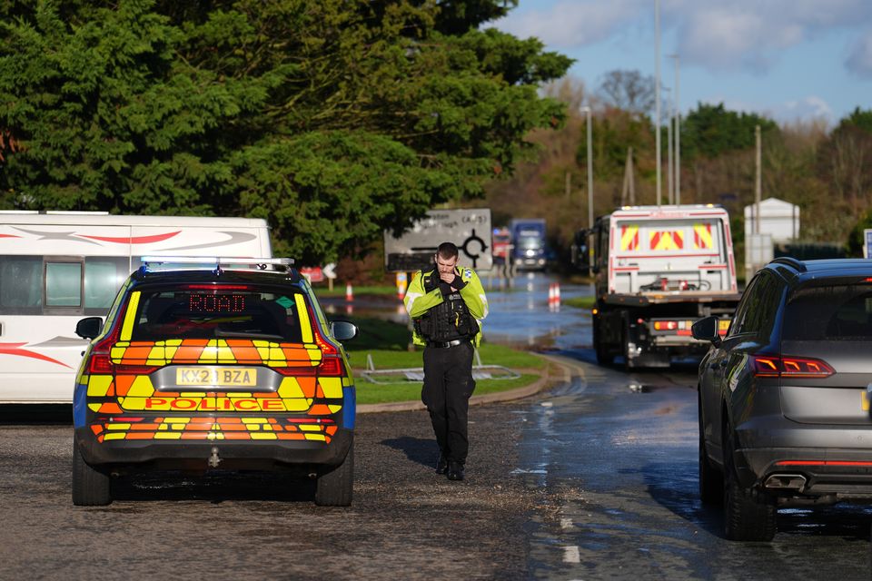 Emergency services near the holiday park (Jordan Pettitt/PA)