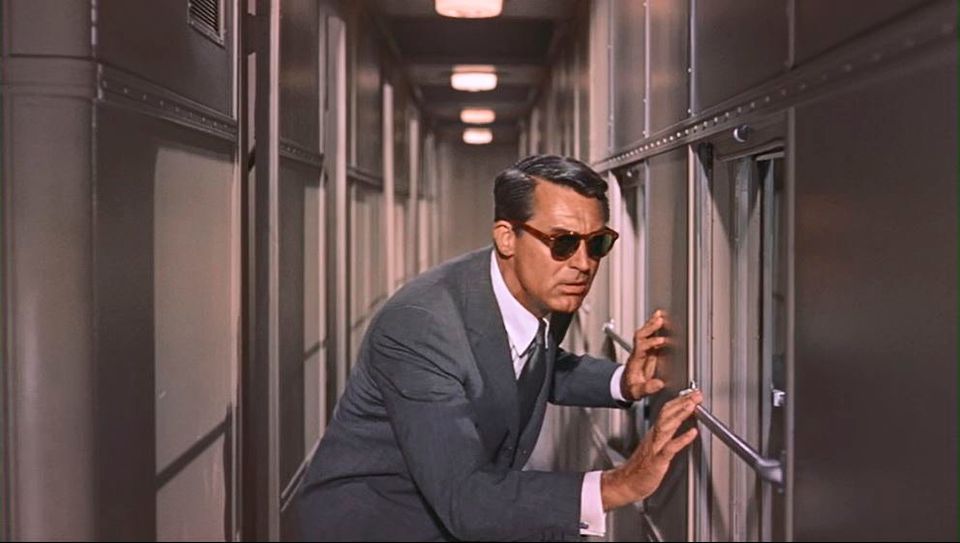 Cary Grant up to his neck in intrigue aboard a sleeper train in North By Northwest