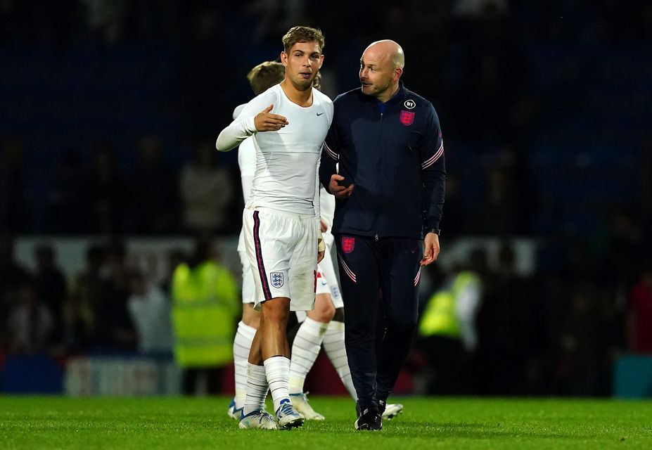 Lee Carsley (right) is going back to his role with the Under-21s (Martin Rickett/PA)