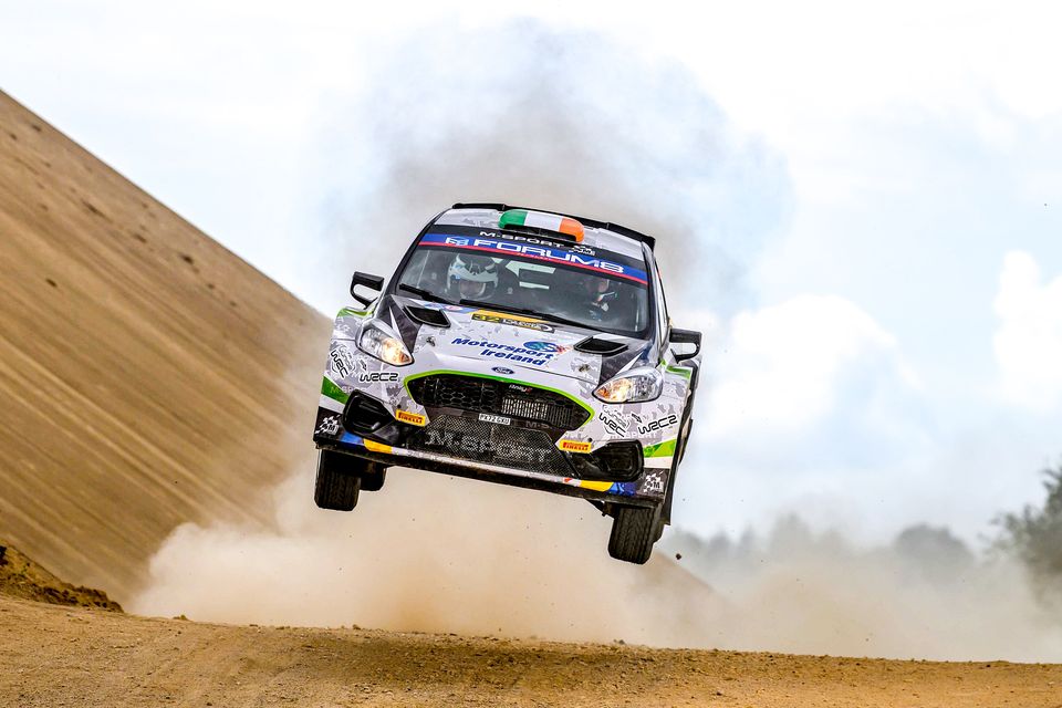 Moira's William Creighton in action during an impressive weekend at Rally Latvia