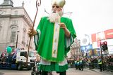 thumbnail: A mobile figure of St. Patrick at the Mayor of London's St Patrick's Day Parade and Festival in London. Daniel Leal-Olivas/PA Wire.