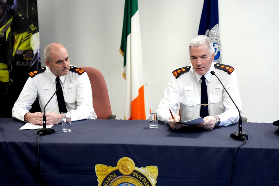 An Garda Siochana Superintendent Liam Geraghty and Chief Superintendent Patrick McMenamin (Niall Carson/PA)