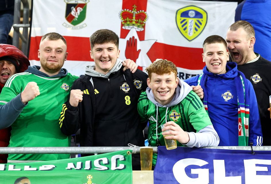 Presseye Ltd, Belfast, Northern Ireland - 18th November 2024 :  Photo by William Cherry/Presseye 
  
Northern Ireland fans at the Stade de Luxembourg for Monday night’s UEFA Nations League game against Luxembourg.   Photo by William Cherry/Presseye