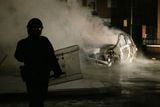 thumbnail: A car burns in the Castlereagh Street of east Belfast