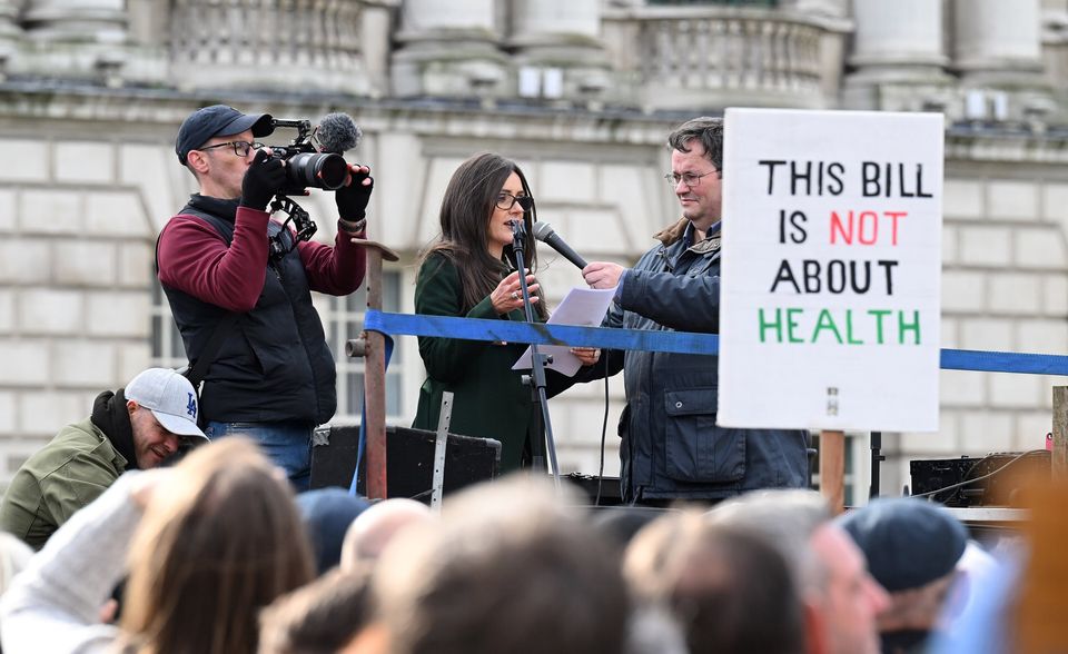 ‘Stop the NI Health Bill’ protest in Belfast. Pic by Presseye.