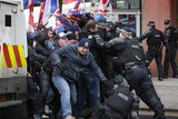 thumbnail: Loyalist protestors converge on Belfast City Hall. Picture date: Saturday January 5, 2013