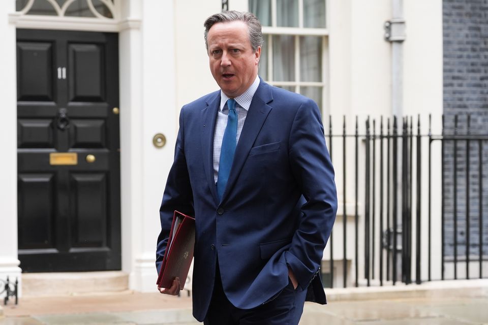 Lord Cameron said the Conservative government had been preparing to sanction two Israeli ministers (Lucy North/PA)