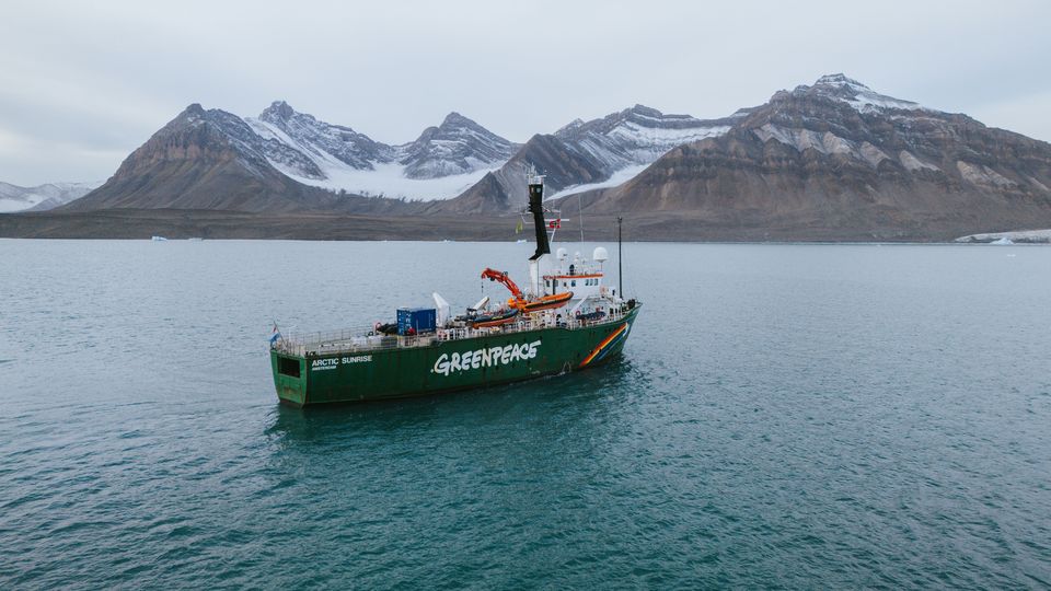 Greenpeace vessel Arctic Sunrise sailing through Norwegian Sea (Bianca Vitale/Greenpeace/PA)