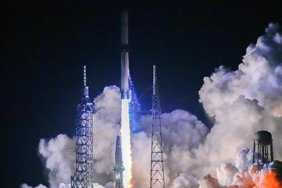 Blue Origin’s New Glenn rocket lifts off from Launch Complex 36 at the Cape Canaveral Space Force Station on Thursday (John Raoux/AP)