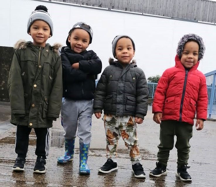 Two sets of twins, Kyson and Bryson Hoath, aged four (left), and Leyton and Logan Hoath, aged three (right) (Met Police/PA)