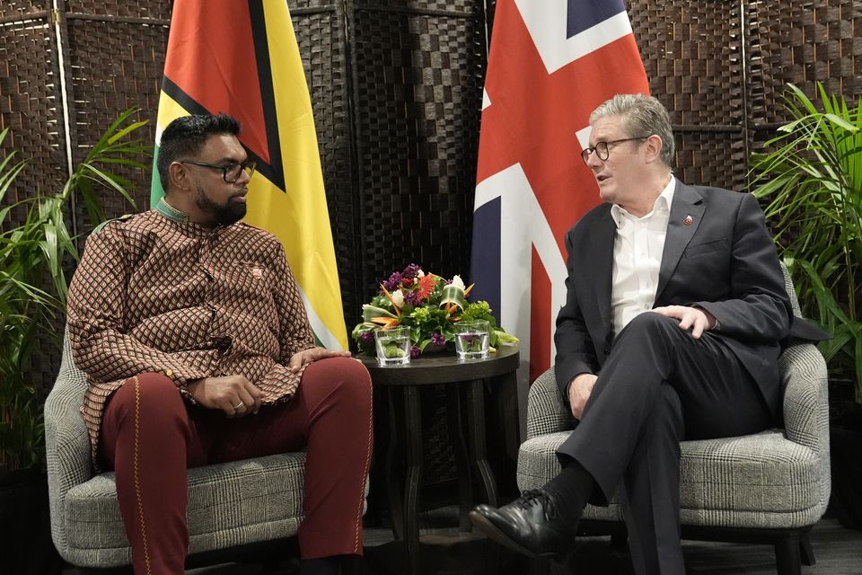 Prime Minister Sir Keir Starmer during a bilateral meeting with the President of Guyana Mohamed Irfaan Ali (Stefan Rousseau/PA)