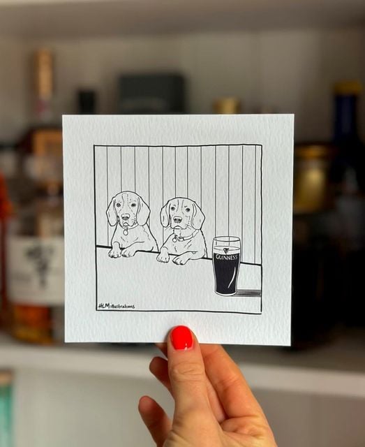 Helen Marshall (HLM Illustrations) has become renowned for her 'pooches and pints' drawings