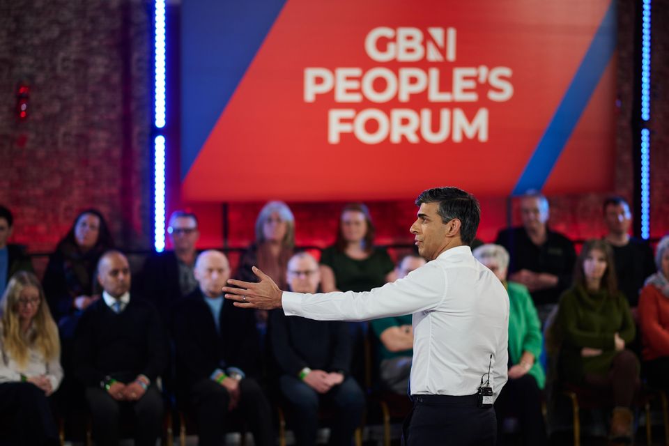 Ofcom said the programme People’s Forum: The Prime Minister broke ‘due impartiality rules’ by giving Rishi Sunak a ‘mostly uncontested platform’ (GB News/Matt Pover/PA)