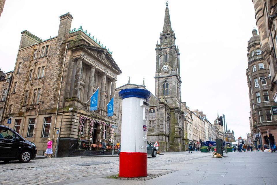 The post box on Edinburgh's Royal Mile.