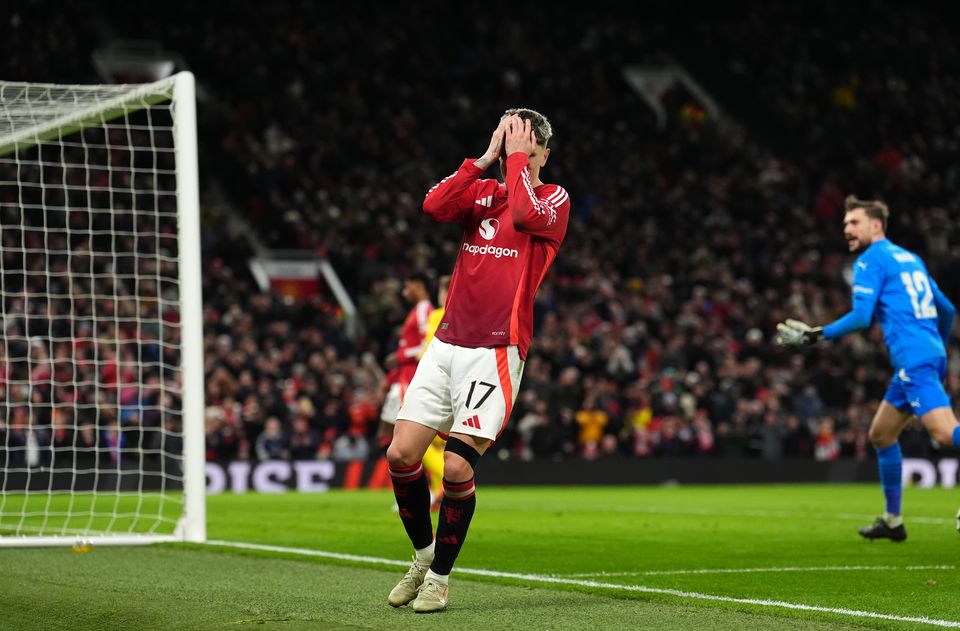 Alejandro Garnacho had chances to wrap up the win for Manchester United (Martin Rickett/PA)