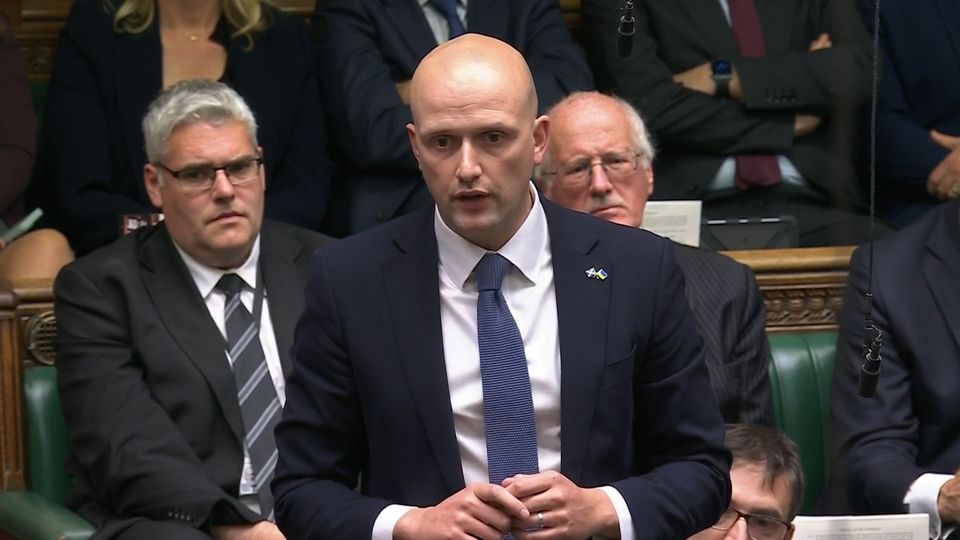 SNP Westminster leader Stephen Flynn directs a question to the Prime Minister (House of Commons/UK Parliament)