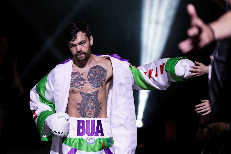 Tyrone McKenna makes his way to the ring ahead of his clash with Mohamed Mimoune