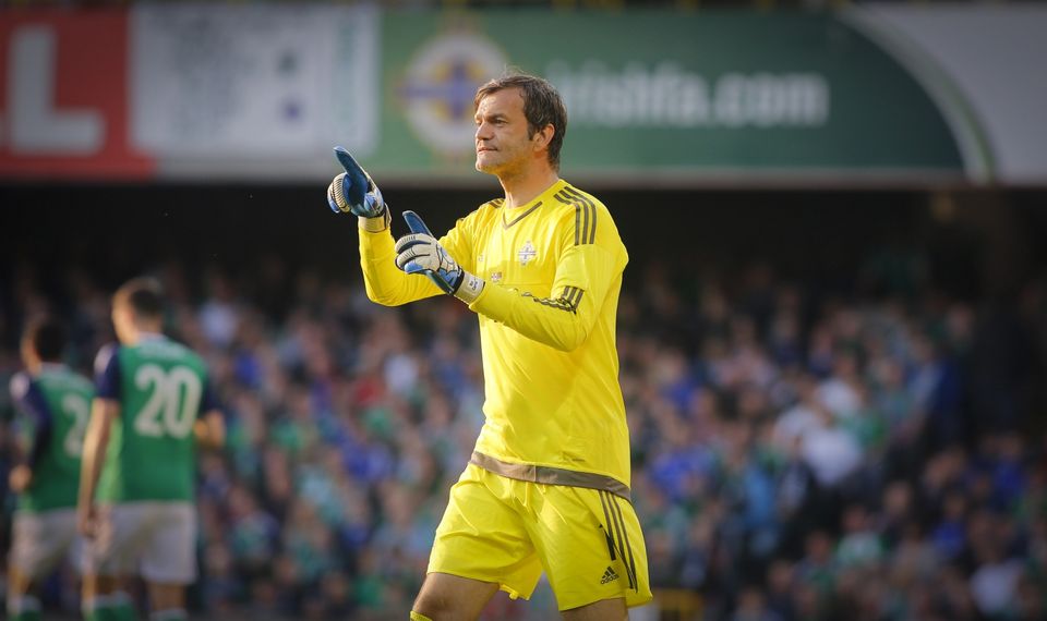 Picture - Kevin Scott / Presseye

Belfast , UK - May 27, Pictured is Northern Irelands Roy Carroll in action during the friendly between Northern Ireland and Belarus as the last home game before heading to the Euros on May 27 2016 in Belfast , Northern Ireland ( Photo by Kevin Scott / Presseye)
