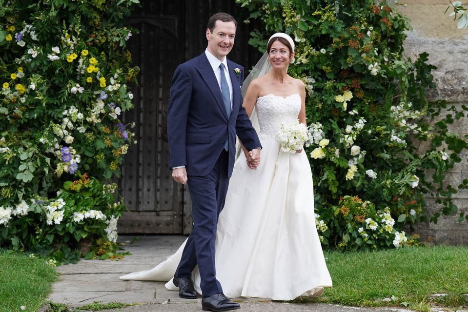 Former chancellor George Osborne with his wife Thea Rogers (Stefan Rousseau/PA)