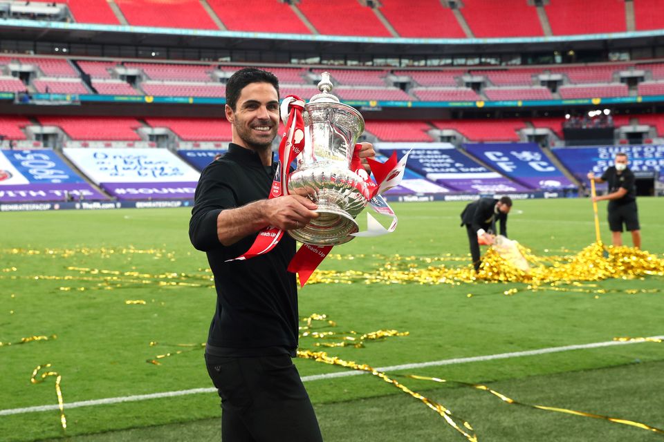 Arteta hopes to add more silverware to Arsenal’s trophy cabinet (Catherine Ivill/PA)